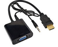 Переходник HDMI на VGA ,адаптер,конвертер видео + аудио 1080p черный.