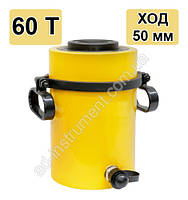 Гідравлічний циліндр з отвором, 60 т, хід 50 мм. HC60-50