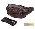 Мужская кожаная сумка на пояс Dovhani, коричневый, фото 6
