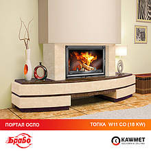 Топка с водяным контуром KAWMET W11 CO + портал камин БРАВО Осло