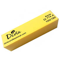 Баф полировочный для ногтей желтый Divia 100/180 Di774 Бафик для полировки ногтей