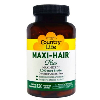 Вітаміни для волосся, нігтів, шкіри Maxi-Hair Plus (120 капс) Country Life