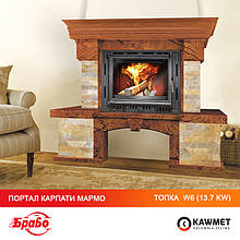 Облицовка камина Браво Карпаты Мармо + каминная топка KAWMET W6