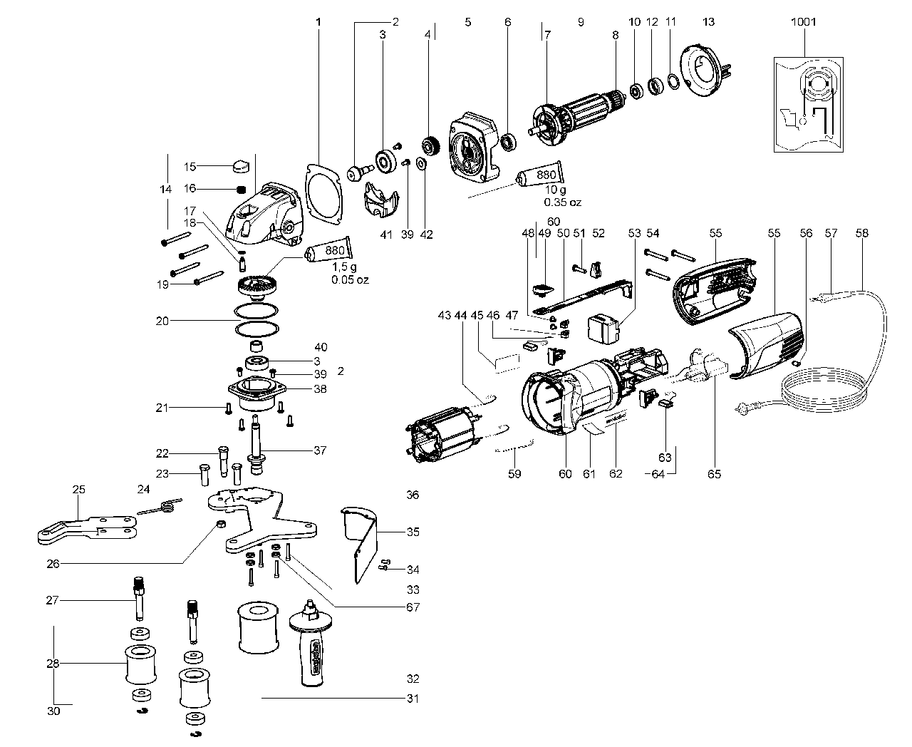 Циліндричний гвинт для інструменту Metabo RBE 12-180, DSN 50, DKG 90/25