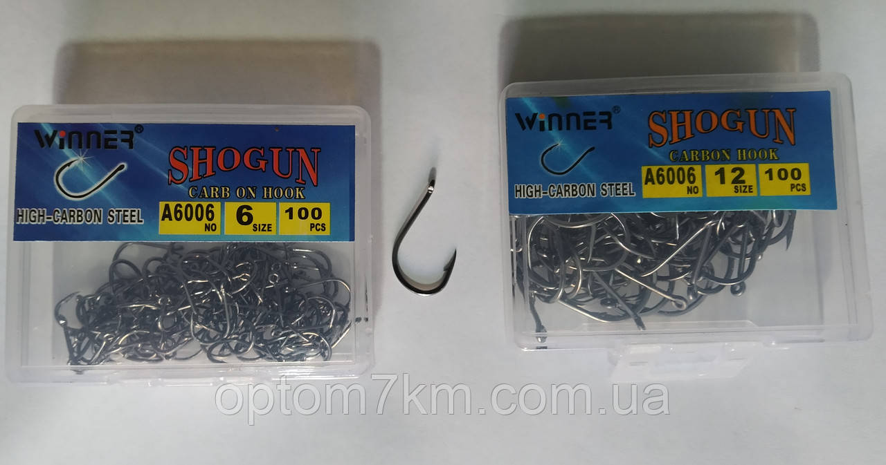 Крючки Winner SHOGUN Carbon steel (100шт.) от №6 до №12