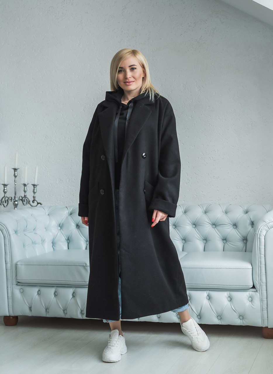 Пальто міді OVERSIZE чорне