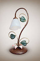 Настольная лампа металлическая в стиле флористика 16100-1 серии "Лист яблони"