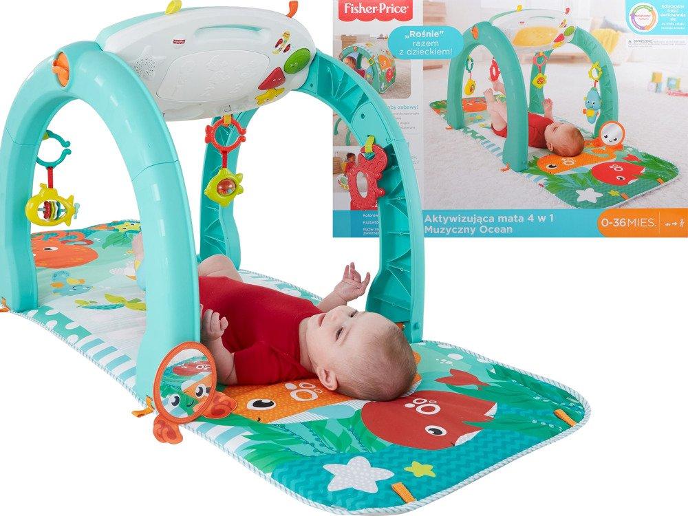 Розвивальний інтерактивний дитячий килимок Fisher Price Музичний Океан 4в1 польською мовою FXX13