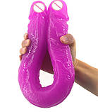 Подвійний фаллоімітатор силіконовий XXL, фото 2