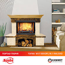 Топка чугунный KAWMET W17 Dekor (16.1kW) EKO + камин портал БРАВО Парма