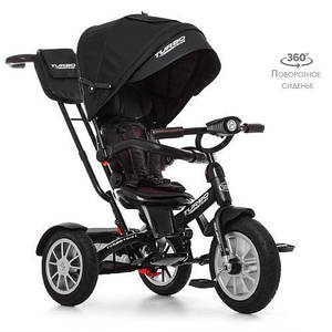 Триколісний прогулянковий дитячий велосипед Turbo Trike M 4057-20 чорний