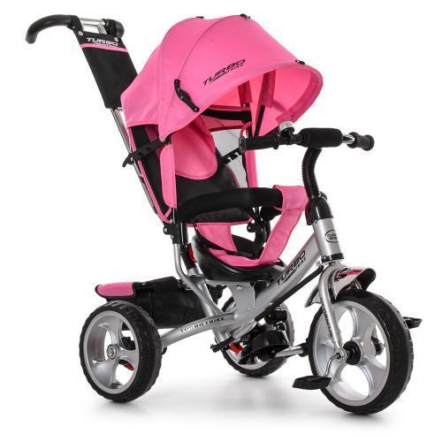 Дитячий триколісний велосипед Turbo Trike M 3113-6 сумка кошика батьківська ручка