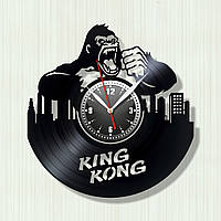 Виниловые часы Кинг Конг Круглые часы Персонаж из фильма Горила на часах Декор в комнату Часы с винила 300 мм