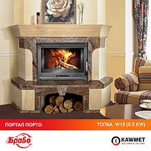 Печь камин KAWMET W13 9.5kW + камин мрамор БРАВО Порто