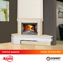 Печь камин KAWMET W13 9.5kW + камин мрамор БРАВО Бавария