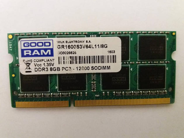 Оперативна пам'ять DDR3 8GB) - GOOD RAM 8GB PC3L-12800, фото 2