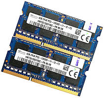 Пара оперативної пам'яті для ноутбука Hynix DDR3 8Gb (4Gb+4Gb) 1600MHz 12800S CL11 (HMT351S6EFR8C-PB N0 AB) Б/У