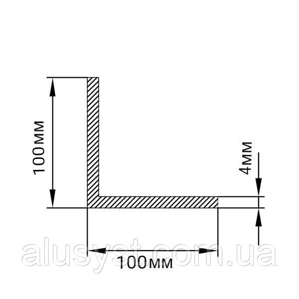 Куточок 100х100х4 алюміній, анод