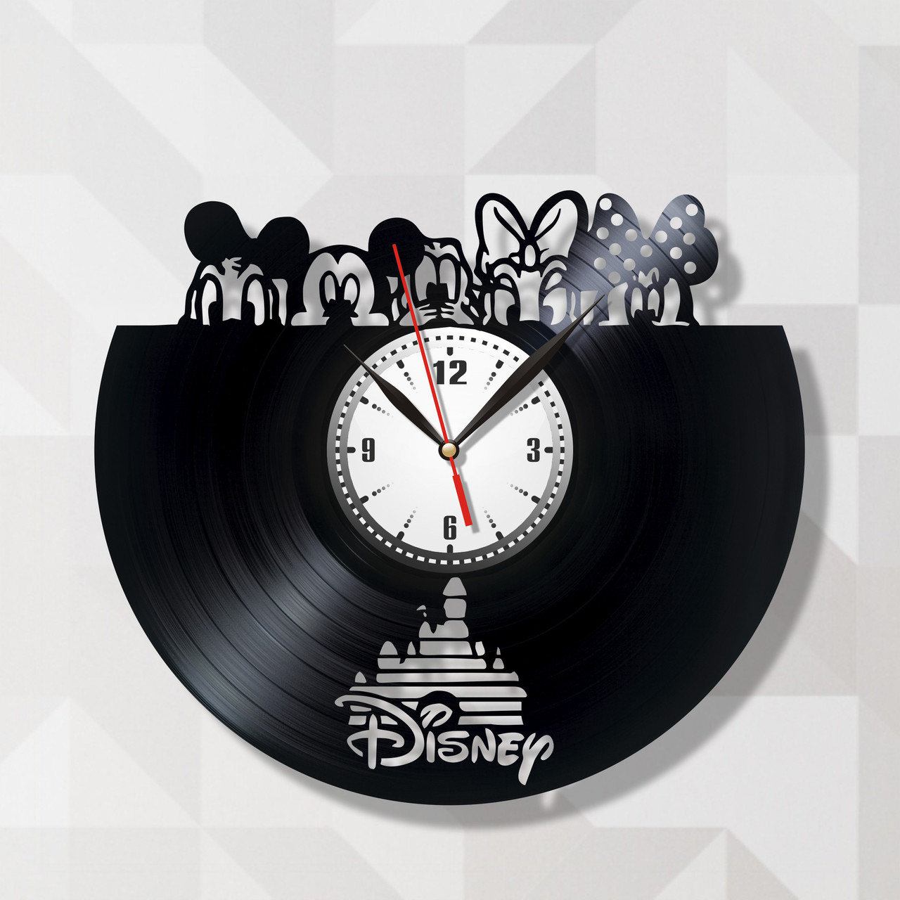 Безшумний годинник Мінні Маус годинник Годинник із вінілу Годинник у дитячу спальню Minnie Mouse Декор стіни Годинники Мікі Маус