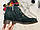 Жіночі демісезонні чоботи на плоскій підошві і з кольоровими шнурками, зелена замша, фото 7