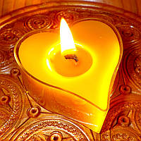 Воскова чайна свічка Валентинка 36г в пластиковому прозорому контейнері