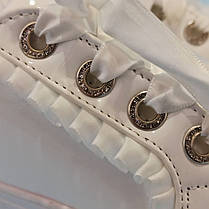 25, 26 размеры Білі кросівки з бантиком кеди з бантом лакові туфлі зі стрічками з супінатором на дівчинку, фото 3