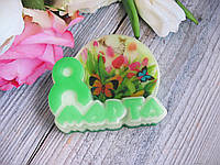 Оригинальное сувенирное мыло ручной работы с картинкой "Весенний праздник" Бабочки