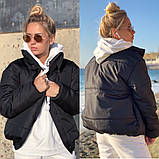 Жіноча модна стьобана курточка синтепон 150, фото 5
