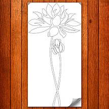 Трафарет квіти лотоса на стіну в вітальню, спальню, передпокій  одноразовий самоклеючий, фото 2