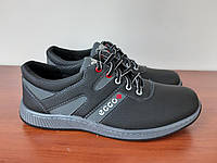 Чоловічі туфлі спортивні чорні прошиті зручні (код 1107)