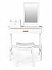 Туалетний столик GoodHome FH-DT18003W білий з дзеркалом + табурет (9177), фото 3
