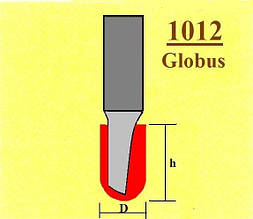 Фреза Глобус галтельна U-подібна. Серія 1012.  D10 h30 L110 d8