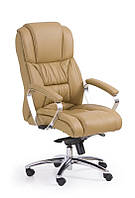 Кресло компьютерное FOSTER светло-коричневый КОЖА (Halmar)