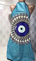 Голубой, фартук, с 3Д изображением, глаза от сзлаза, Турция