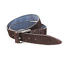 Чоловічий ремінь з натуральної шкіри під джинси 1203 Коричневий, фото 3