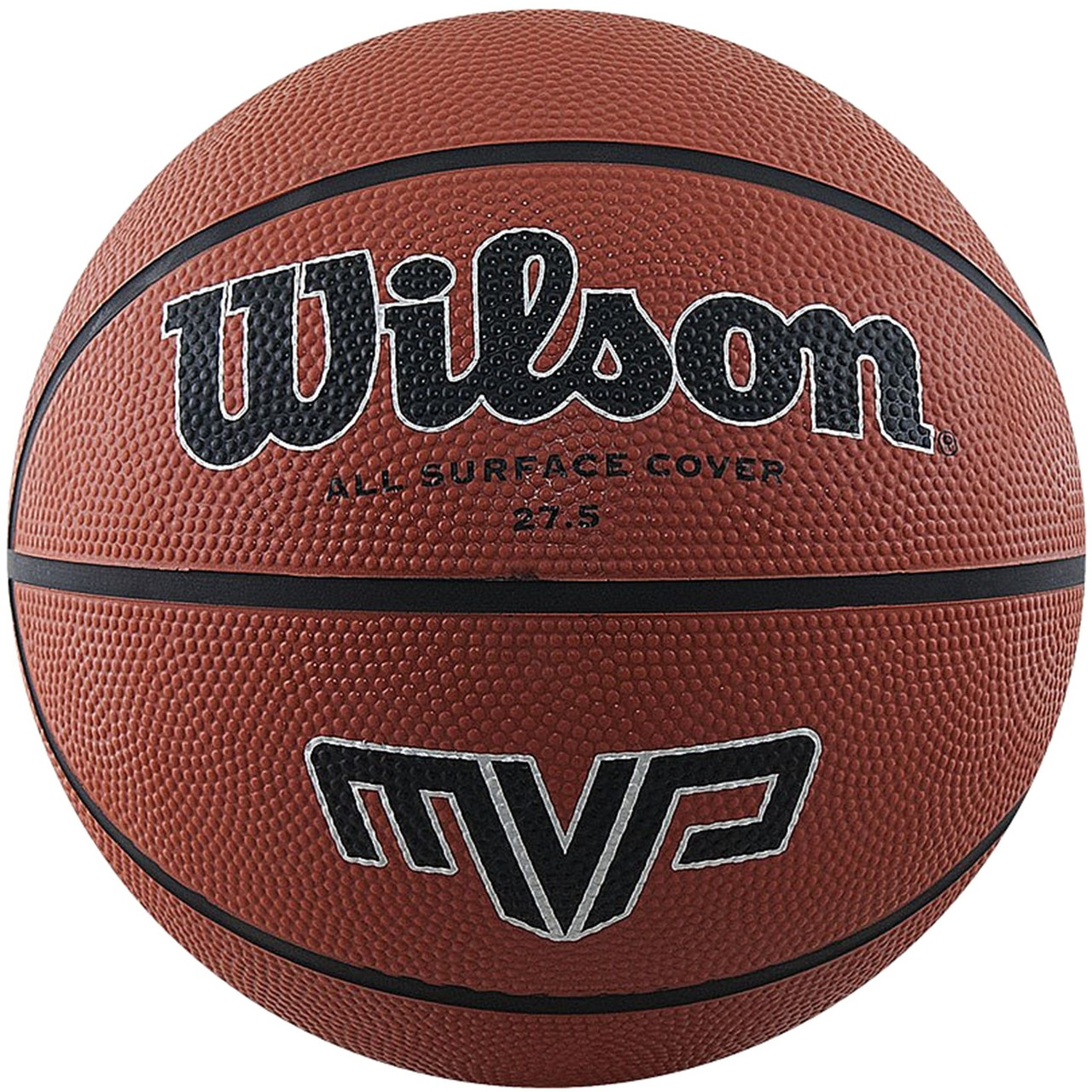 М'яч баскетбольний WILSON MVP 275 розмір 5 гумовий для гри на вулиці-в залі коричневий