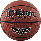 М'яч баскетбольний WILSON MVP 275 розмір 5 гумовий для гри на вулиці-в залі коричневий