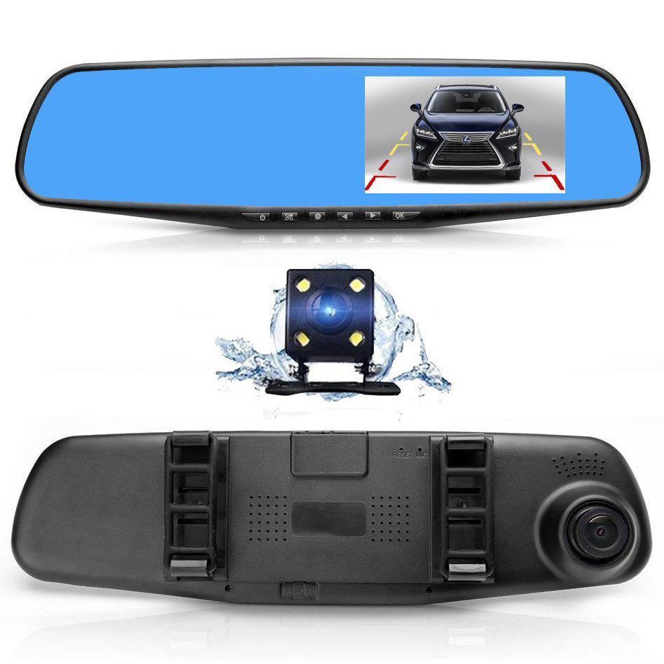 Автомобільний Відеореєстратор-дзеркало Vehicle Blackbox DVR 2 камери Full HD