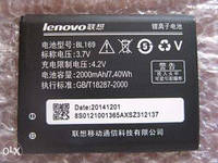 Аккумулятор (батарея) для Lenovo BL169 (Lenovo P70, S560, A789) 2000mAh Оригинал