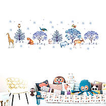 Вінілові наклейки на стіну Звірі в зимовому зоопарку (лист 60 х 90 см) Б77, фото 4