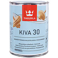 Мебельный акриловый лак Tikkurila Kiva 30 (полуматовый) 0,9 л