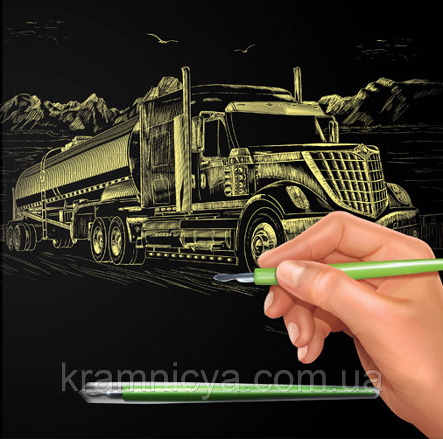 Гравюра А4 'Грузовик' (Золото) (ГР-А4-16з), фото 1