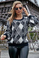 Джемпер свитер женский теплый с орнаментом р S-2XL
