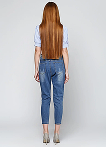 Модні жіночі джинси з середньою посадкою "Gorgeous" Якісні зручні стильні жіночі джинси МОМ