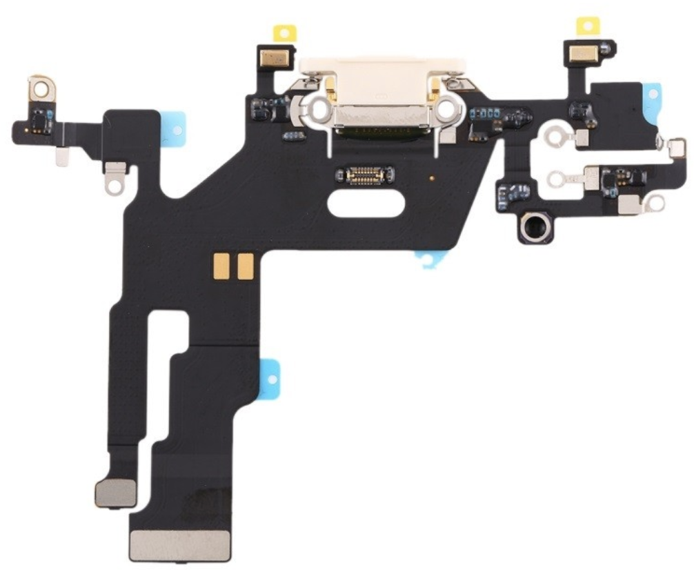 Шлейф для iPhone 11, з роз'ємом зарядки, з мікрофоном, чорний, оригінал