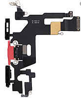 Шлейф для iPhone 11, з роз'ємом зарядки, з мікрофоном, червоний, оригінал