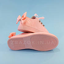 Рожеві кросівки з бантиком кеди з бантом лакові туфлі зі стрічками з супінатором на дівчинку, фото 2