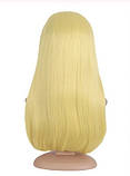 Перука пряма середньої довжини з чубчиком жовта (61092), фото 2