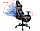 Геймерське Крісло з Підставкою для Ніг до 120 кг Комп'ютерне Ігрове Крісло для Геймерів з Подушками Jumi Aragon Біле Чорне, фото 3
