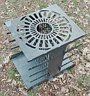 Мангал, Вертикальний мангал, Мангал розбірний з кришкою-гратами, Экомангал BBQ (Товщина сталі 3 мм) Drovosek, фото 4